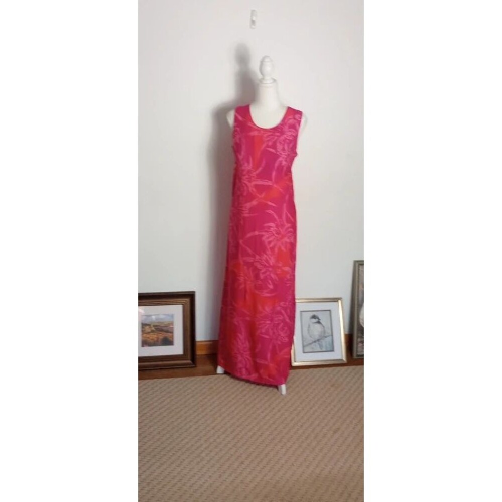 Pink Hawaiian Dress / Ankle Length / Size Small